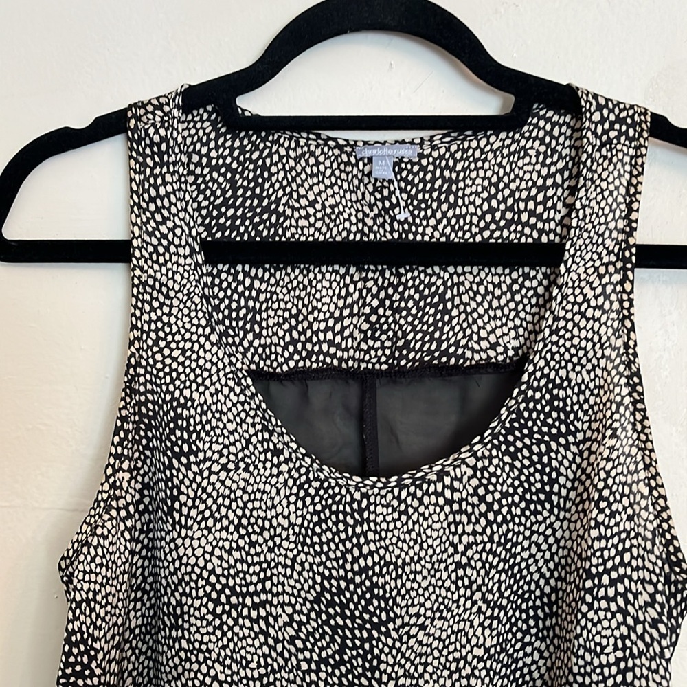 Charlotte Russe Animal Print Sheer Back Sleeveless Tank Blouse Size M - Picture 5 of 12